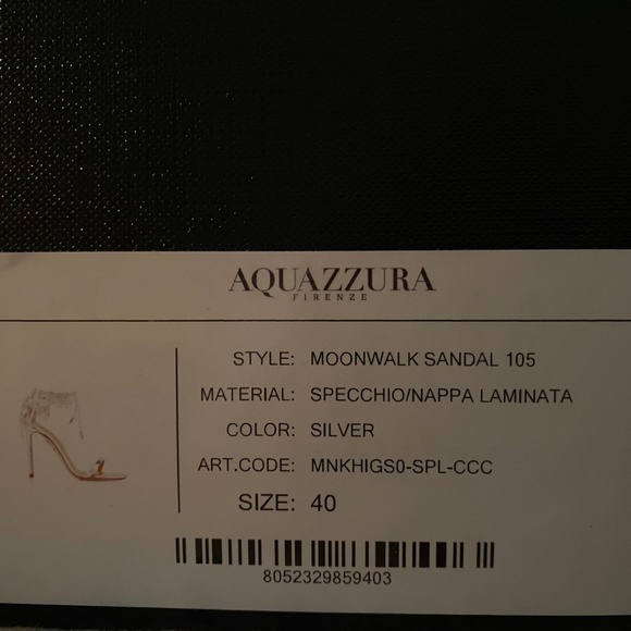 Aquazzura Silver Moonwalk Stiletto Sandals Heels / Current Season EU40/U… - Picture 16 of 16